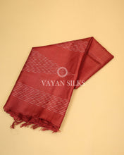 Load image into Gallery viewer, Maroon Copper Zari Woven Pure Tussar Silk Saree