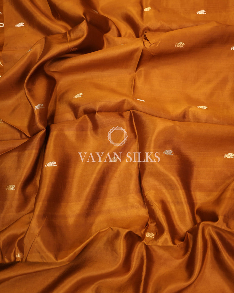 Mustard Pure Katan Banarasi Silk Saree