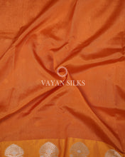 Load image into Gallery viewer, Orange Banarasi Tussar Silk Saree