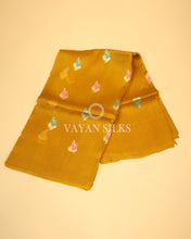 Load image into Gallery viewer, Mustard Yellow Pure Kora  Banarasi Silk Saree