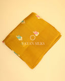 Mustard Yellow Pure Kora  Banarasi Silk Saree