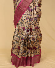 Load image into Gallery viewer, Pink Beige Printed Pure Tussar Silk Saree