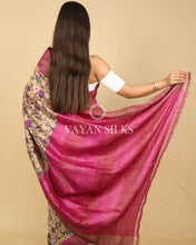 Load image into Gallery viewer, Pink Beige Printed Pure Tussar Silk Saree