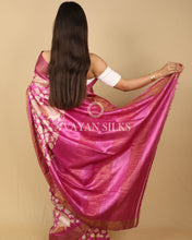 Load image into Gallery viewer, Pink Printed Pure Tussar Silk Saree