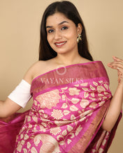 Load image into Gallery viewer, Pink Printed Pure Tussar Silk Saree