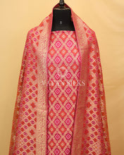Load image into Gallery viewer, Pink Banarasi  Georgette Silk Unstitched Suit Set