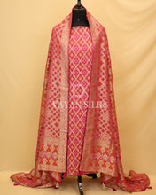 Load image into Gallery viewer, Pink Banarasi  Georgette Silk Unstitched Suit Set