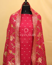 Load image into Gallery viewer, Pink Banarasi  Georgette Silk Silk Unstitched Suit Set
