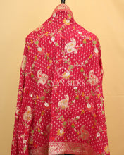 Load image into Gallery viewer, Pink Banarasi  Georgette Silk Silk Unstitched Suit Set