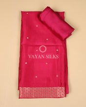 Load image into Gallery viewer, Pink Pure Banarasi Katan Silk Unstitched Suit Set