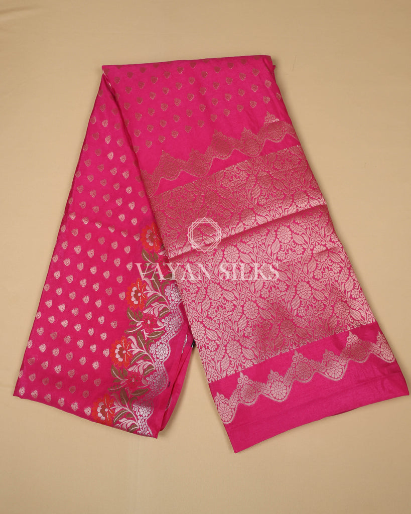 Pink Semi Silk Banarasi Saree