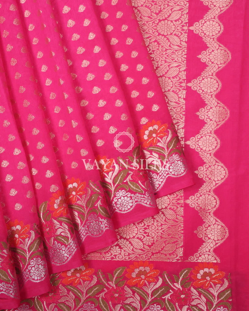 Pink Semi Silk Banarasi Saree