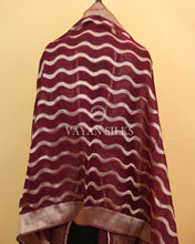 Load image into Gallery viewer, Purple Banarasi Brocade Organza Silk Unstitched Suit Set