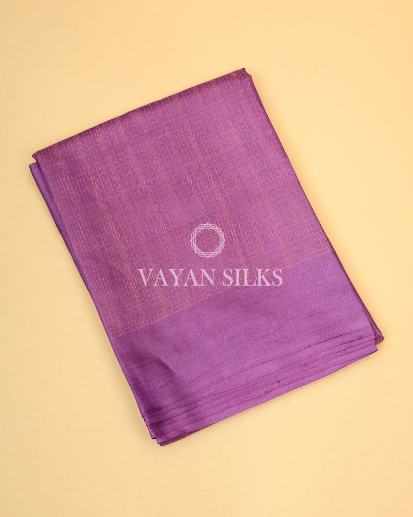 Purple Copper Zari Woven Pure Tussar Silk Saree