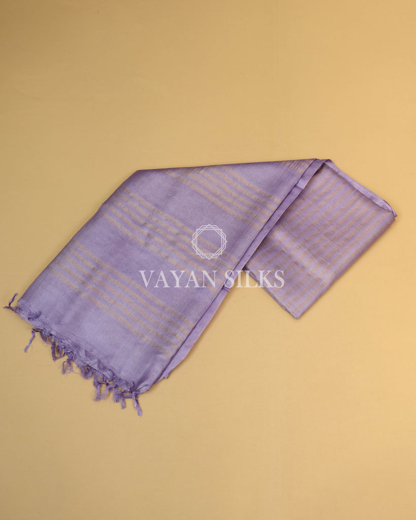 Lavender Handwoven Pure Tussar Silk Saree
