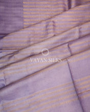 Load image into Gallery viewer, Lavender Handwoven Pure Tussar Silk Saree