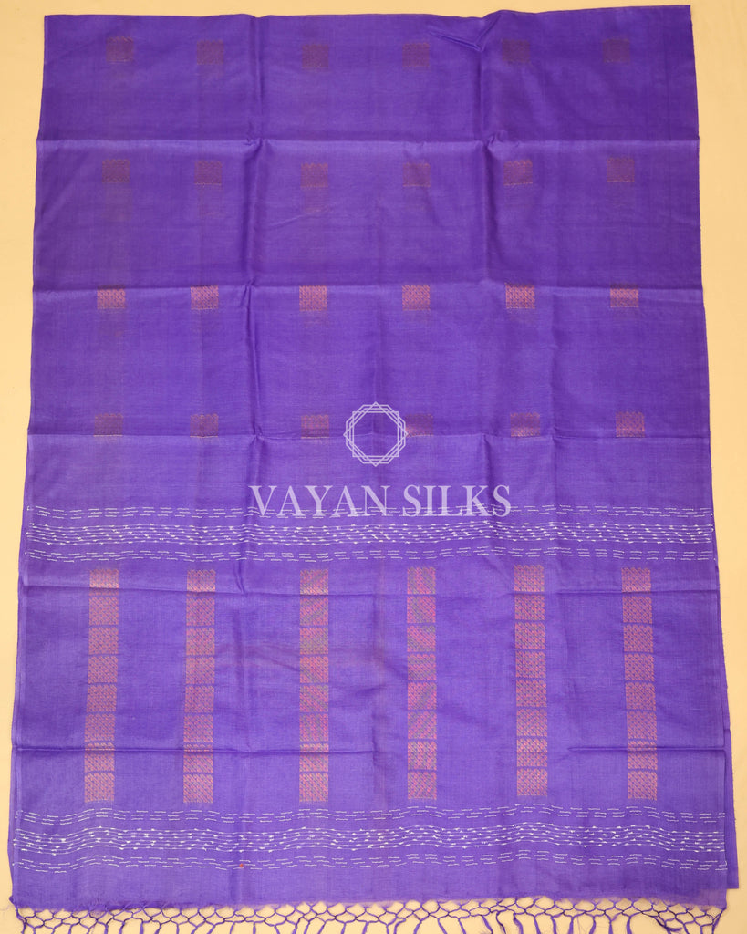 Purple Copper Zari Woven Pure Tussar Silk Saree