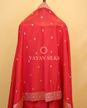 Load image into Gallery viewer, Red Banarasi Silk Unstitched Suit Set