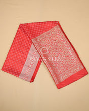 Load image into Gallery viewer, Coral Red Pure Banarasi  Mashru Silk Saree