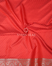 Load image into Gallery viewer, Coral Red Pure Banarasi  Mashru Silk Saree