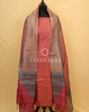 Load image into Gallery viewer, Rose Maroon Pure Tussar Tissue Silk Unstitched Suit Set
