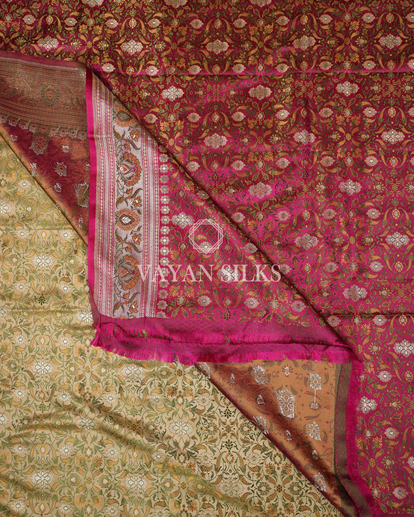 Sage Green Pure Jamdani Banarasi Silk Saree