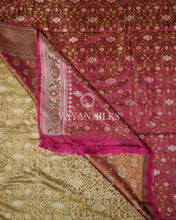 Load image into Gallery viewer, Sage Green Pure Jamdani Banarasi Silk Saree