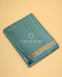 Sky Blue Handwoven Pure Tussar Silk Saree
