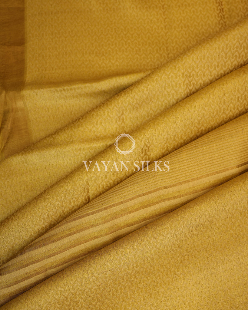 Yellow Handwoven Pure Tussar Silk Saree