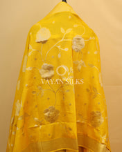 Load image into Gallery viewer, Yellow Chiniya Banarasi Silk Unstitched Suit Set