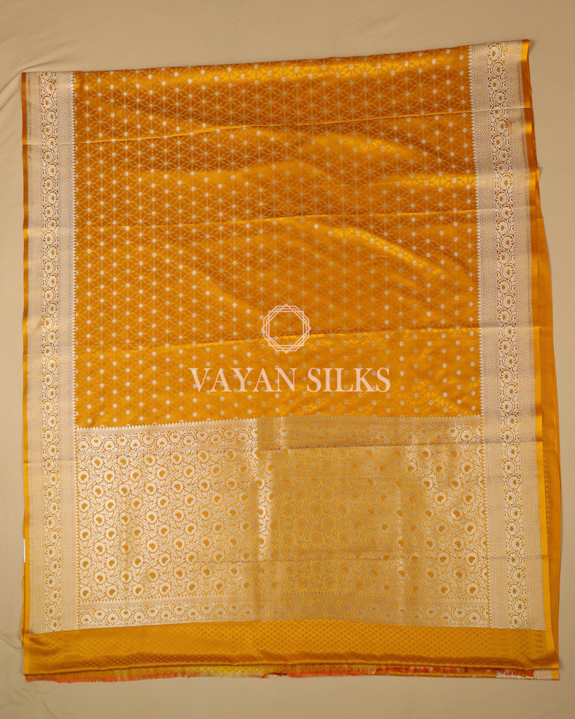 Yellow Pure Banarasi  Mashru Silk Saree