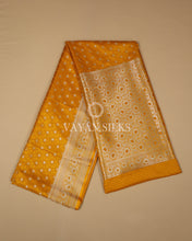 Load image into Gallery viewer, Yellow Pure Banarasi  Mashru Silk Saree