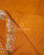 Load image into Gallery viewer, Mustard Yellow Semi Silk Banarasi Saree
