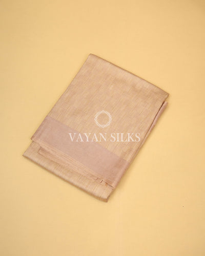 Light Beige Brown Handwoven Pure Tussar Silk Saree