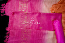 Load image into Gallery viewer, Pink Orange Handwoven Tussar Silk Suit Set