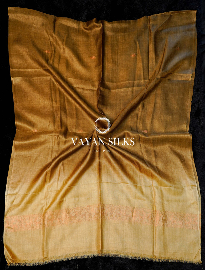 Ceylon Yellow Handwoven Tussar Silk Suit Set
