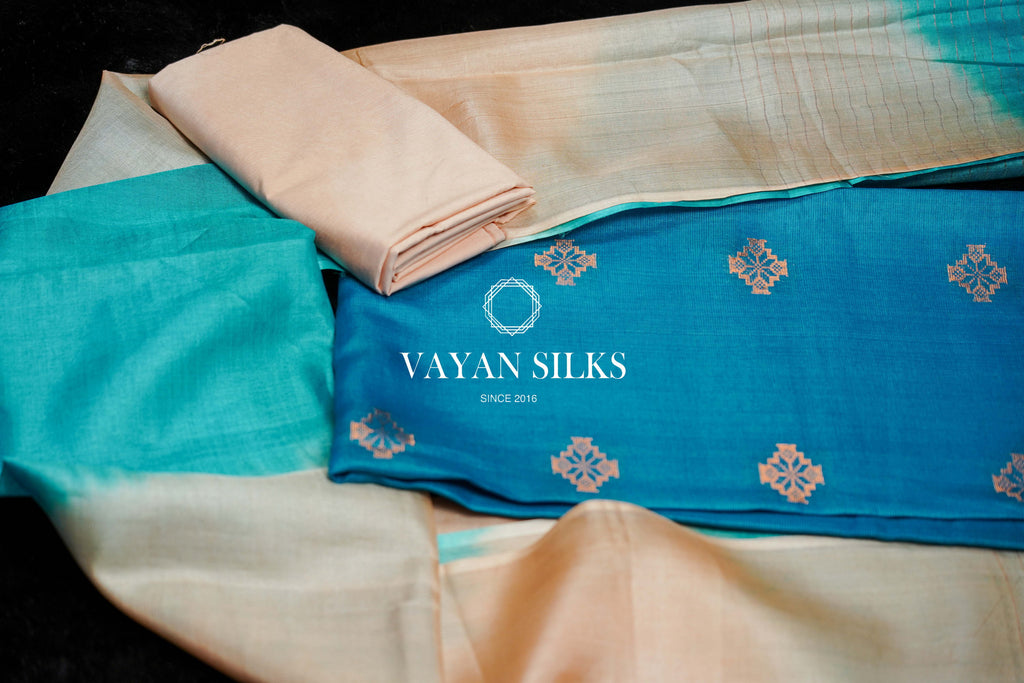 Blue Handwoven Tussar Suit Set