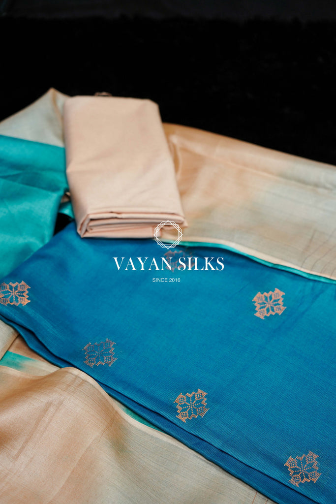 Blue Handwoven Tussar Suit Set