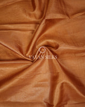Load image into Gallery viewer, Brown Orange Embroidered Pure Tussar Silk Saree