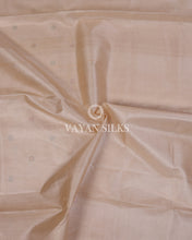 Load image into Gallery viewer, Cream Embroidered Pure Tussar Silk Saree