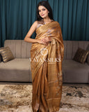Golden Woven Pure Tussar Silk Saree