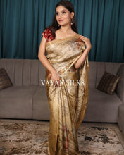 Load image into Gallery viewer, Golden Woven Pure Tussar Silk Saree
