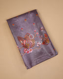 Grey Embroidered Pure Tussar Silk Saree