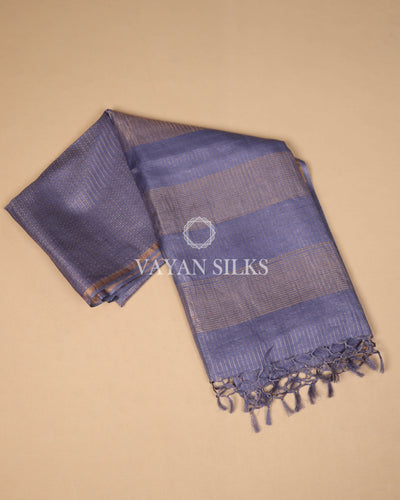 Grey Handwoven Pure Tussar Silk Saree