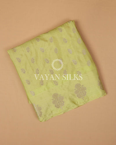 Lime Yellow Banarasi Silk Saree