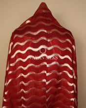 Load image into Gallery viewer, Maroon Red Rust Banarasi Brocade Organza Silk Unstitched Suit Set