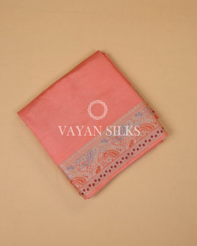 Peach  Banarasi Silk Saree
