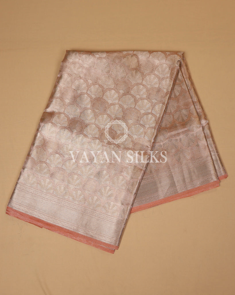 Peach Tissue Silk Saree