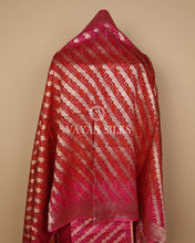 Load image into Gallery viewer, Pink Banarasi  Georgette Bandhej Silk Unstitched Suit Set