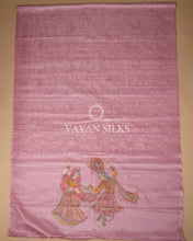Load image into Gallery viewer, Pink Embroidered Pure Tussar Silk Saree